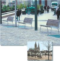 Chartres, qui vient de rénover son nouveau «Coeur de ville», a porté son choix sur les bancs «miami» en inox et en bois de la société Aréa.