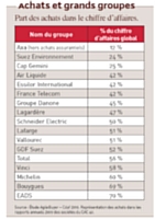 Source : Etude AgileBuyer - Cdaf 2010. Représentation des achats dans les rapports annuels 2009 des sociétés du CAC 40.