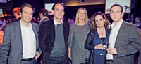 Antoine Pasquier-Desvignes, Cyril Penouty et Hervé Malinge, de Score MD, aux côtés de Sophie Mazurel et de Sophie Echeverria, Marketing Direct.