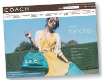 Le site web de Coach (sacs, bijoux, prêt-à-porter, etc.) est devenu la plus grande boutique de la marque.