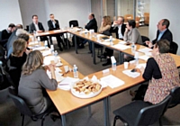 Autour des rédactions d'Editialis, la table ronde réunissait Philippe Gredy (LFB Biomédicaments), Christophe Poissonnier (Ciel), Emmanuel Fougère (PPR), Gérard Denis (Denis & Co), Christophe Chambon (Campbell Soup) et Eric Genevois (Mundocom).