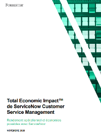Couverture Total Economic Impact™ : Rendement opérationnel et économies possibles avec ServiceNow